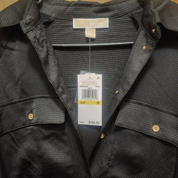 Michael Kors military style Black button up shirt dress - Picture 6 of 6